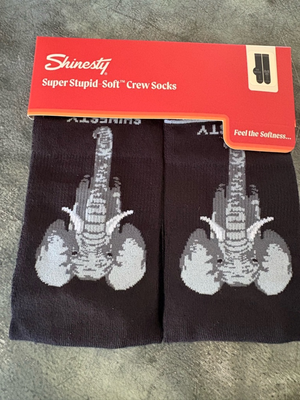 NWOT, Shinesty Super Stupid Soft Elephant Crew Socks, large, U47